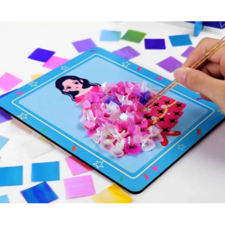 păpușă cu rochiță 3D – set creativ de broderie pentru copii [1]