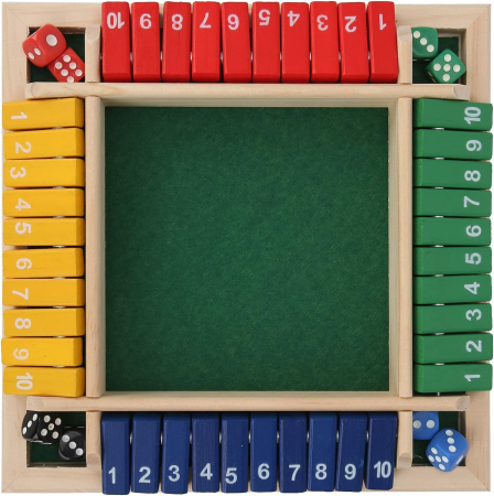 Joc Shut the Box din Lemn – 4 Jucători, 8 Zaruri [2]