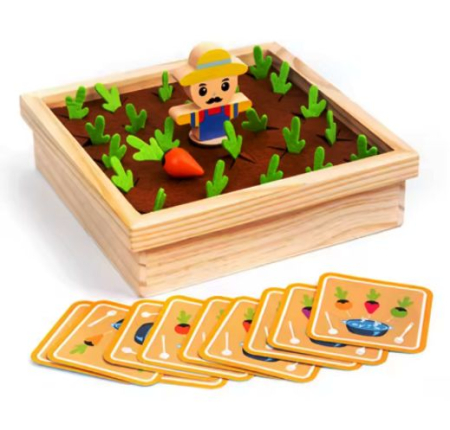 Joc Din Lemn Morcovi pentru Dezvoltarea Memoriei Copiilor [1]