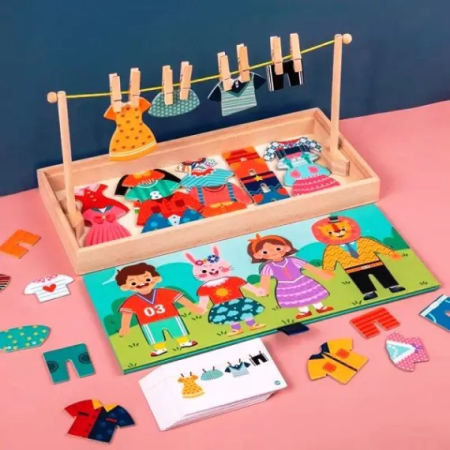 Seturi de artă și creație - joc-educativ-imbracat-personaje-hainute-cartonate-montessori-set