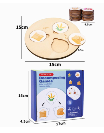 Joc Asocieri Cognitive din Lemn – 30 Piese, Decomposing Games [3]
