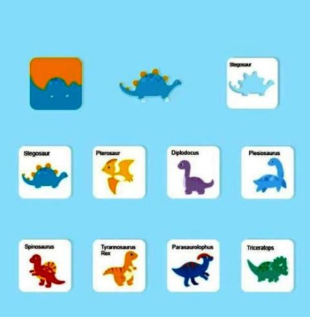 Joc Educativ Dinozauri cu Carduri și Piese Colorate– Guess Who I Am [2]