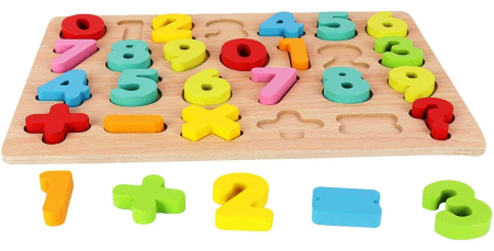 Puzzle lemn cifre și simboluri matematice 31x23.9 cm [1]