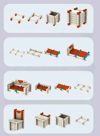 Set Construcție din Lemn pentru Copii – 120 Piese [3]