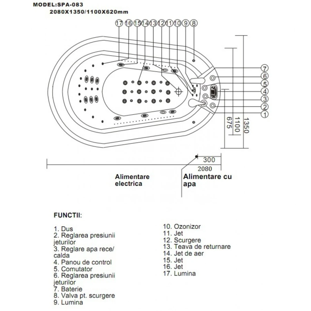 Cada cu hidromasaj 1 persoană, SPA-083, mască PVC maro, freestanding [12]