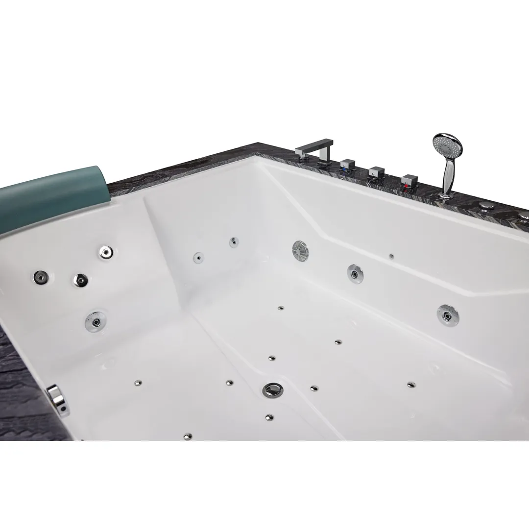 Cada cu hidromasaj 2 persoane, SPA-0502, Ink Black Oak & Antico Wood, la perete [13]