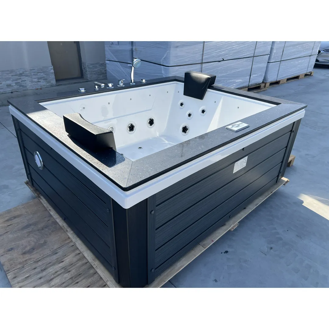 Cada cu hidromasaj 2 persoane, SPA-089, mască PVC Black /Grey, la perete [4]