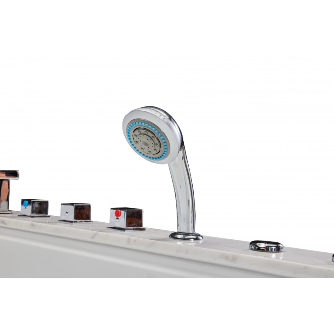 Cada cu hidromasaj dublă 2 persoane, SPA-0502, Jazz White & White Marble, la perete [8]