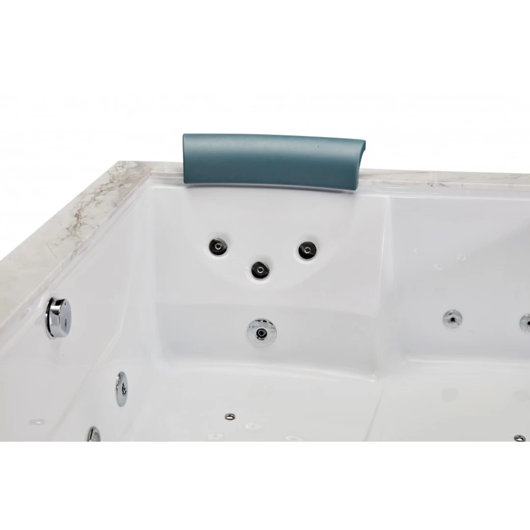 Cada cu hidromasaj dublă 2 persoane, SPA-0502, Jazz White & White Marble, la perete [5]