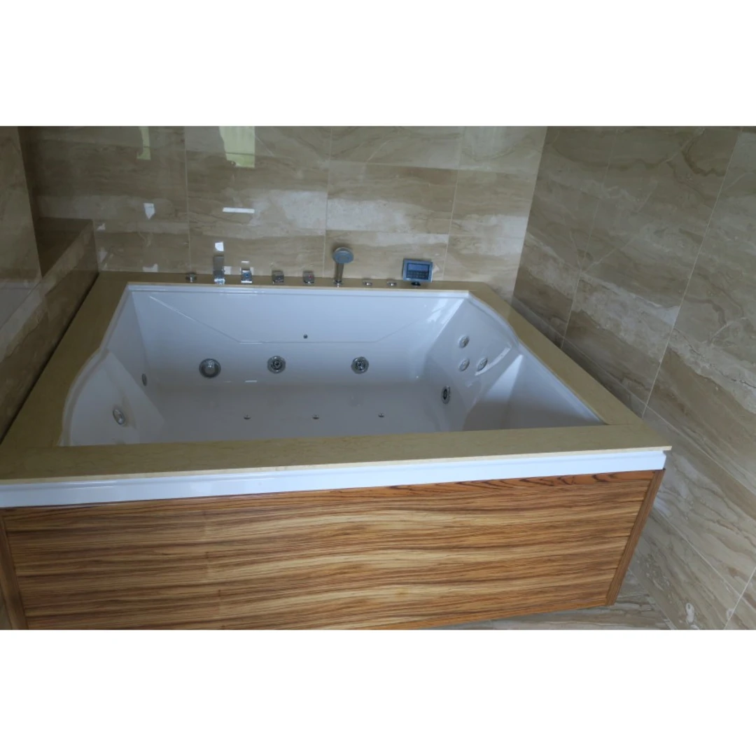 Cada cu hidromasaj dublă 2 persoane, SPA-0502, Zebrano & Primary Yellow, la perete [8]