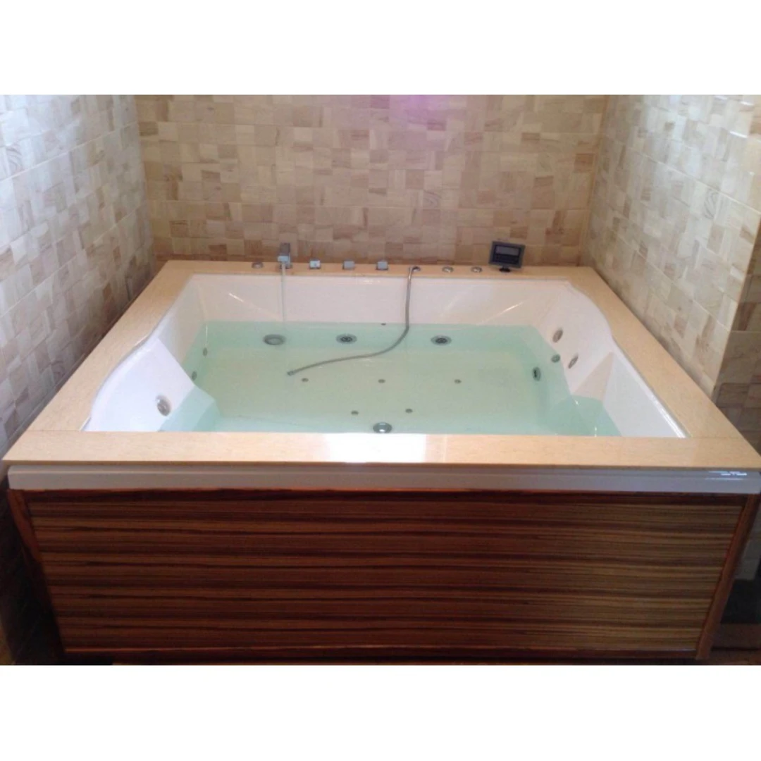 Cada cu hidromasaj dublă 2 persoane, SPA-0502, Zebrano & Primary Yellow, la perete [12]