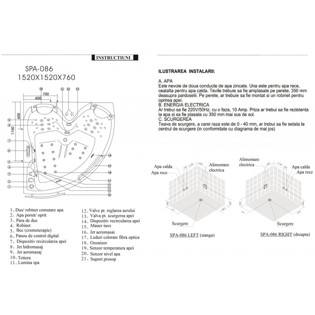 Cada cu hidromasaj persoane, SPA-086, pe colț [9]