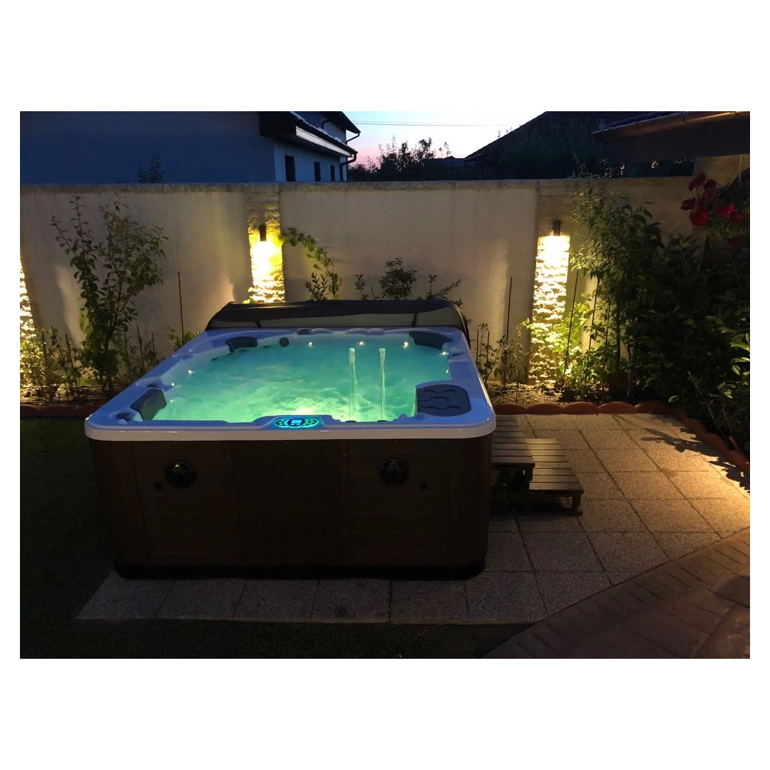 Jacuzzi exterior 319A Gecko, Alb, 6 persoane, acril antibacterian, mască maro [15]