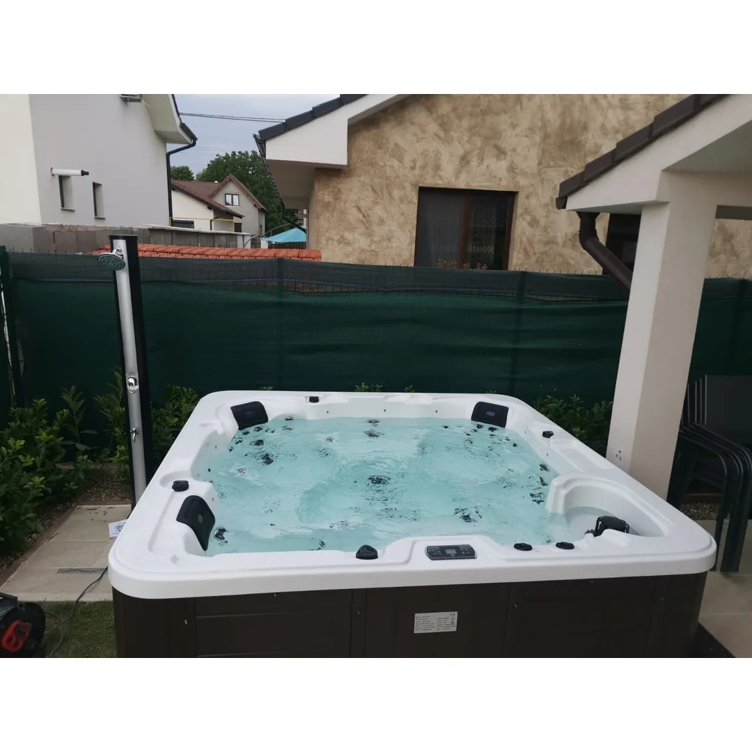 Jacuzzi exterior 319A Gecko, Alb, 6 persoane, acril antibacterian, mască maro [25]