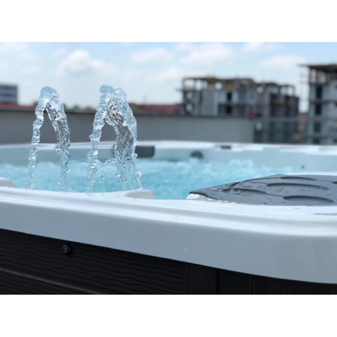 Jacuzzi exterior 319A Gecko, Alb, 6 persoane, acril antibacterian, mască maro [3]