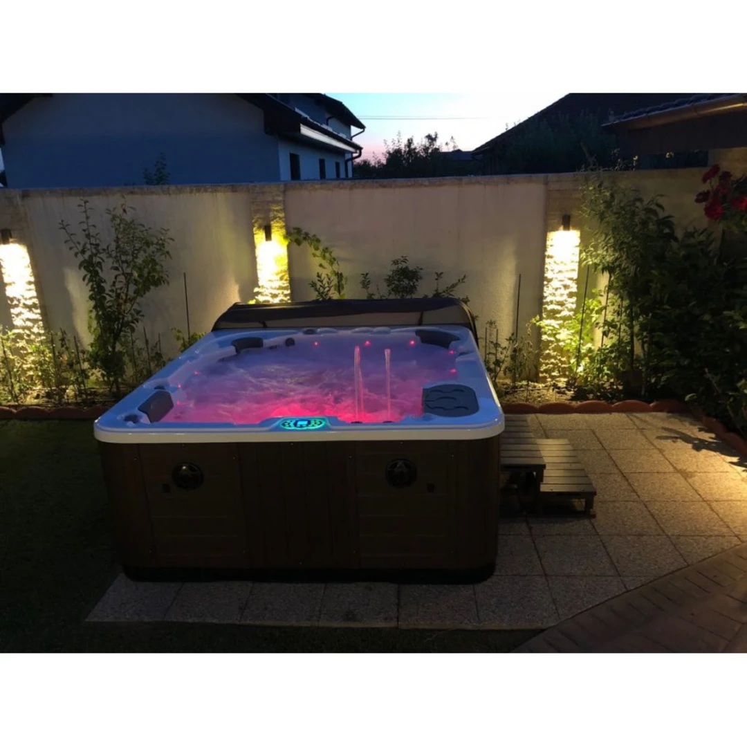 Jacuzzi exterior 319A Gecko, Alb, 6 persoane, acril antibacterian, mască maro [8]