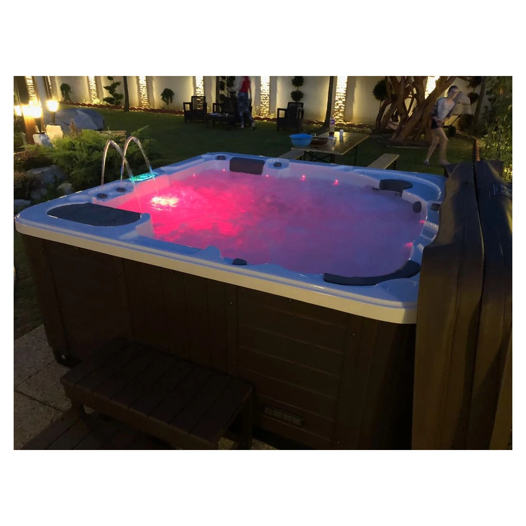 Jacuzzi exterior 319A Gecko, Alb, 6 persoane, acril antibacterian, mască maro [24]