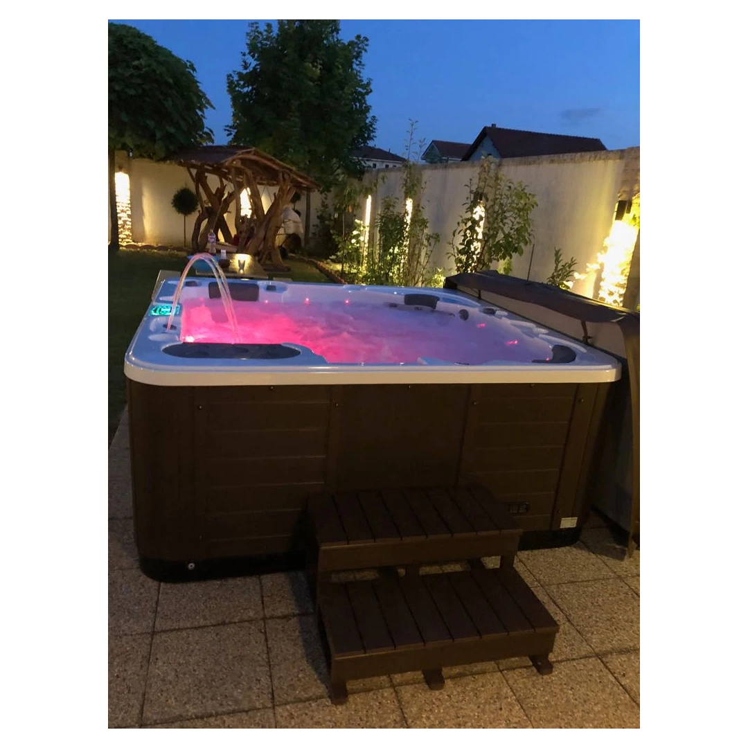 Jacuzzi exterior 319A Gecko, Alb, 6 persoane, acril antibacterian, mască maro [18]