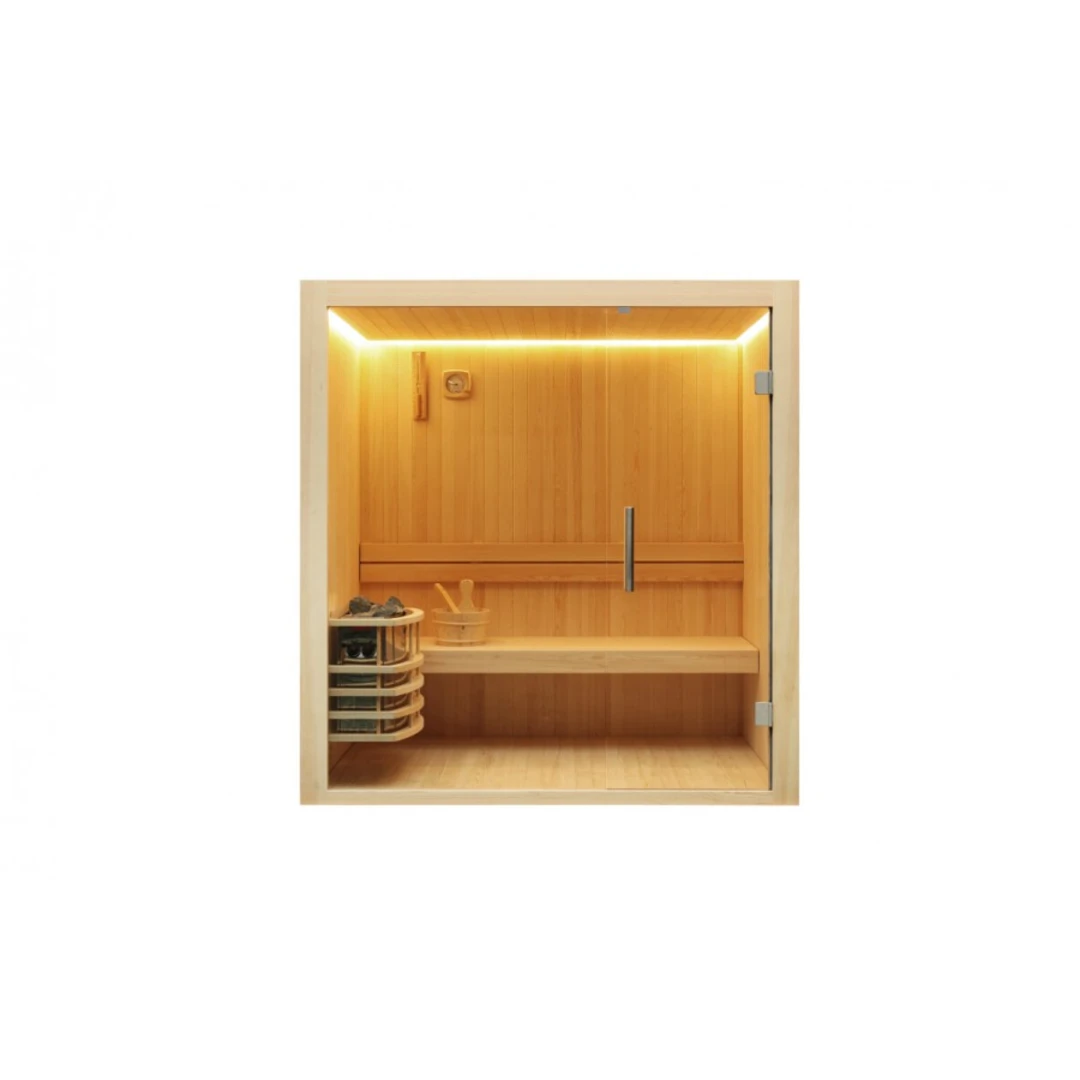 Saună finlandeză 3 persoane WS-CC03A, fațadă frontală sticlă [2]
