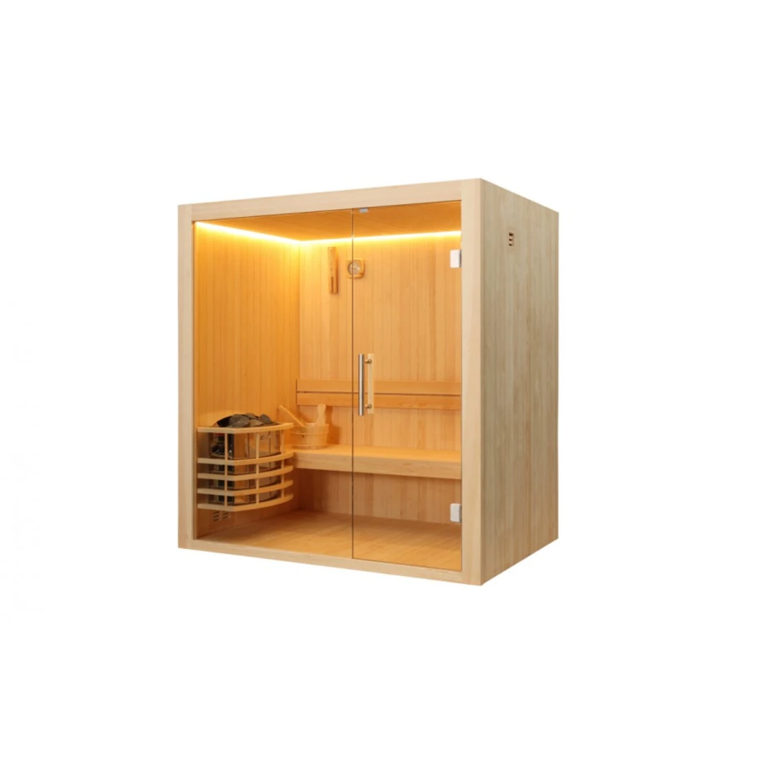 Saună finlandeză 3 persoane WS-CC03A, fațadă frontală sticlă [3]