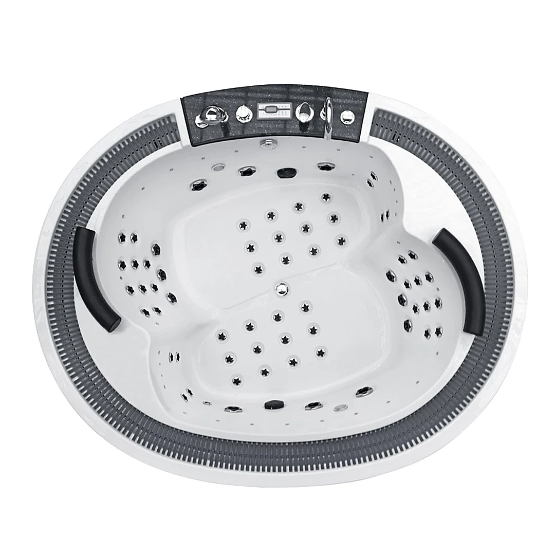 Cada cu hidromasaj - Cada cu hidromasaj 2 persoane, ovală, SPA-099, mască PVC maro