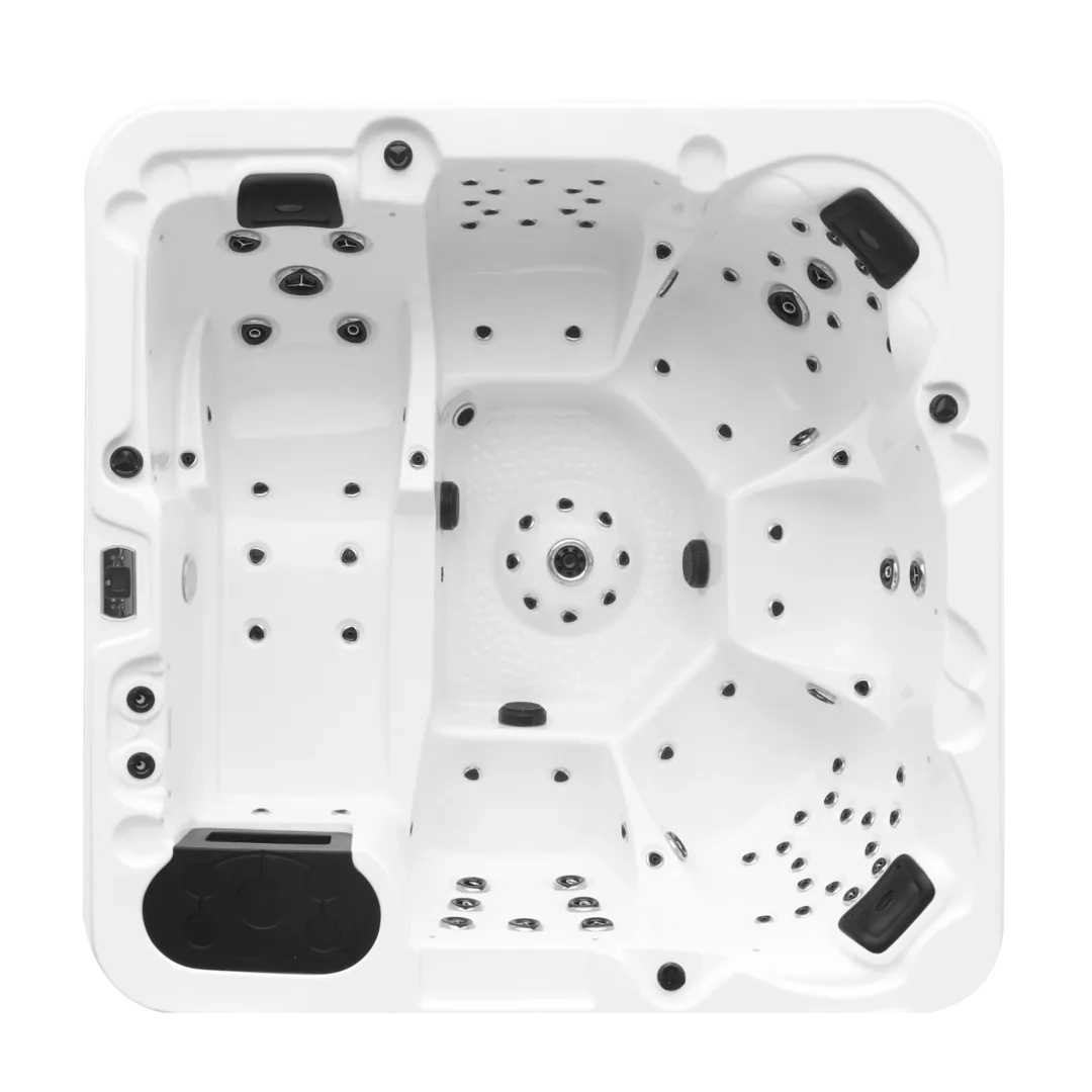 Jacuzzi exterior - Jacuzzi exterior 319A Gecko, Alb, 6 persoane, acril antibacterian, mască maro