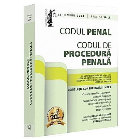 Cărți - Codul penal și Codul de procedură penală: septembrie 2024