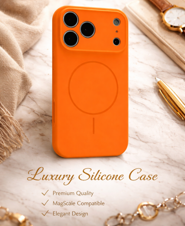 Husa Iphone 17 Pro Max - Husă Iphone 17 Pro Max Portocalie de silicon