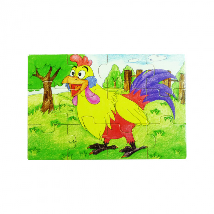 4 darabos fa puzzle készlet 12 darabos háziállatokkal [3]