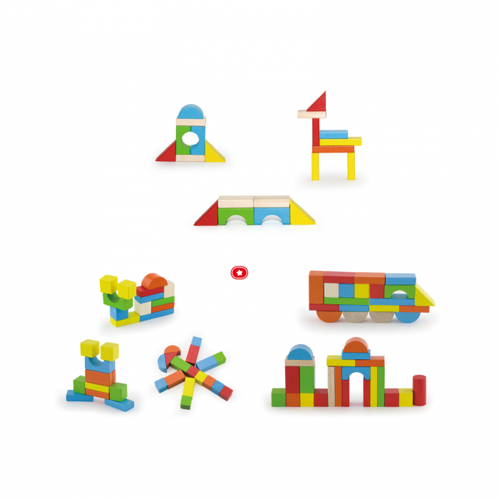 80 darabos fa építőkocka készlet, Viga Toys [3]