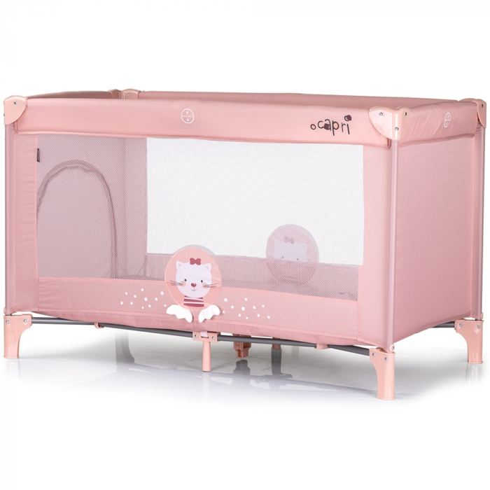 Chipolino Capri Cat rózsaszín összecsukható kiságy [2]