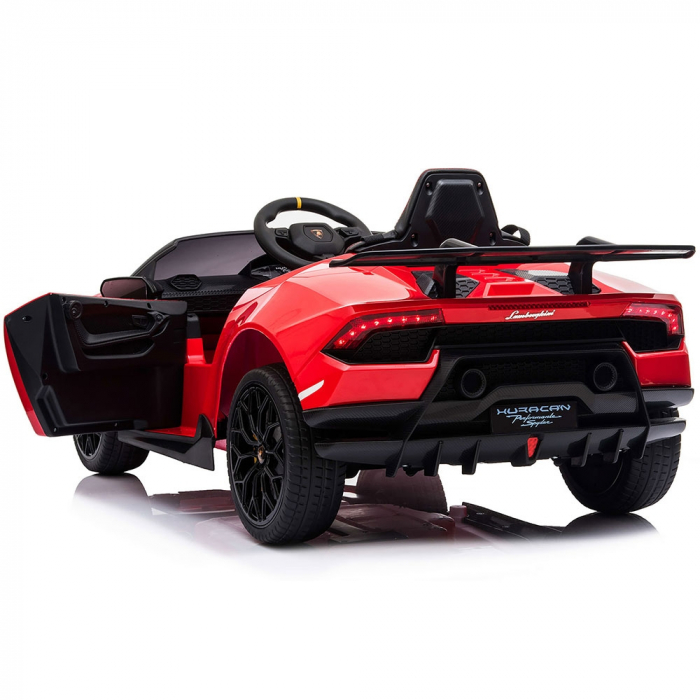 Chipolino Lamborghini Huracan piros elektromos kisautó bőrüléssel és EVA kerekekkel [10]