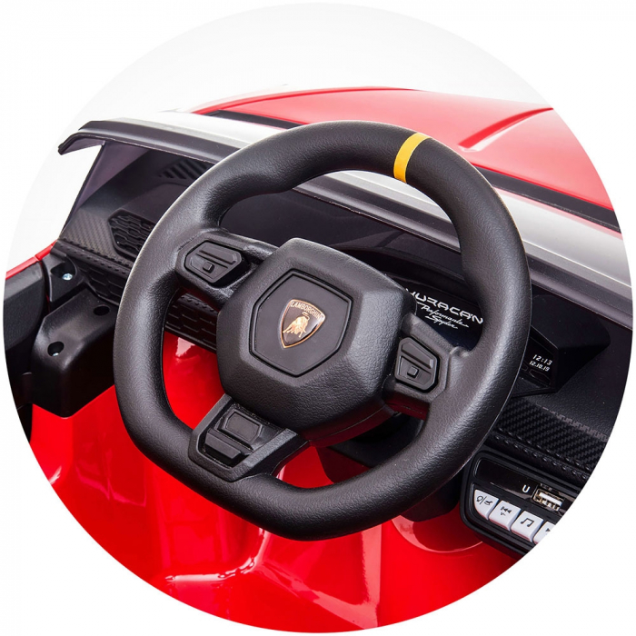 Chipolino Lamborghini Huracan piros elektromos kisautó bőrüléssel és EVA kerekekkel [15]