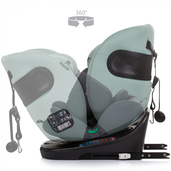 Chipolino Motion I-Size 40-150 cm-es autósülés pasztellzöld színben, Isofix rendszerrel [7]