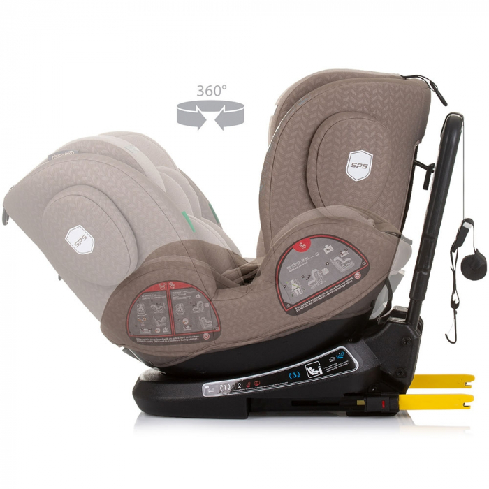 Chipolino Peak I-Size 40-150 cm autósülés macadamia színben, Isofix rendszerrel [6]