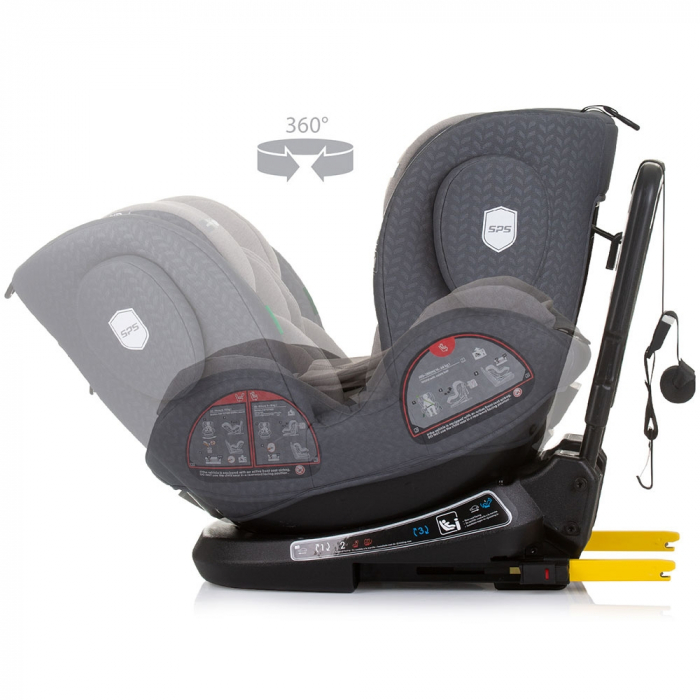 Chipolino Peak I-Size 40-150 cm-es autósülés gránit színben, Isofix rendszerrel [6]