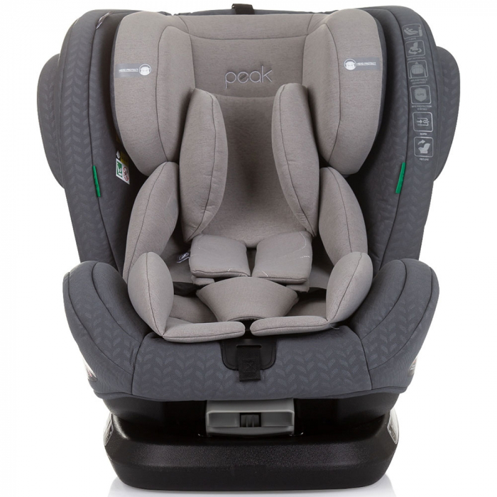Chipolino Peak I-Size 40-150 cm-es autósülés gránit színben, Isofix rendszerrel [2]