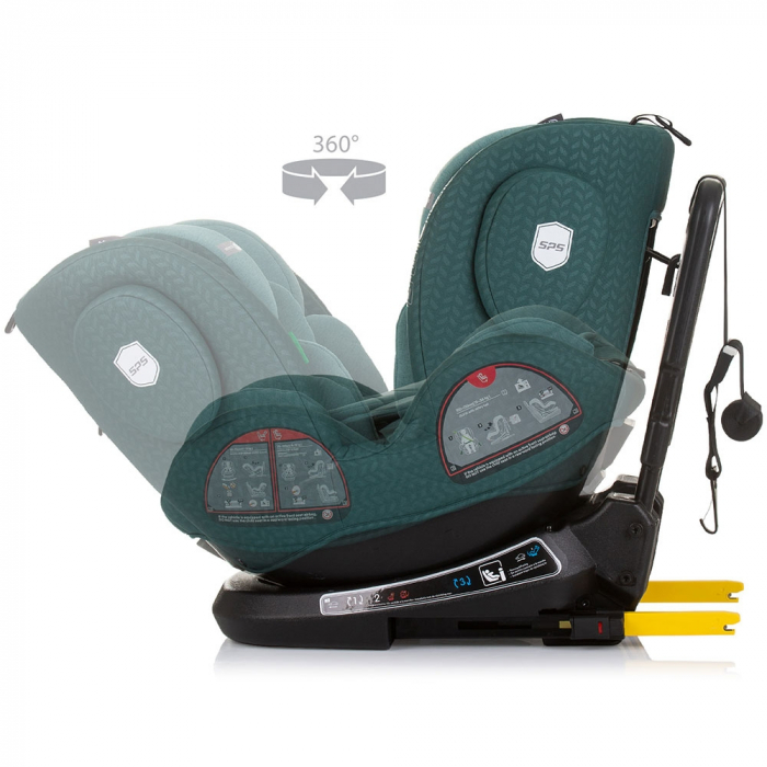 Chipolino Peak I-Size 40-150 cm-es autósülés pasztell zöld színben, Isofix rendszerrel [6]