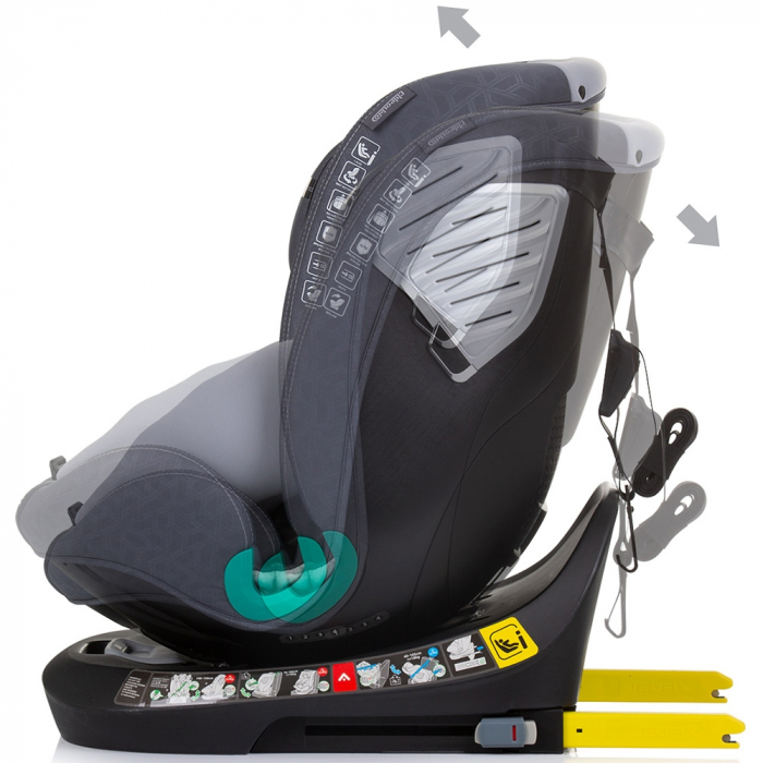Chipolino Supreme I-Size 40-150 cm autósülés Isofix rendszerrel, gránit színben [5]