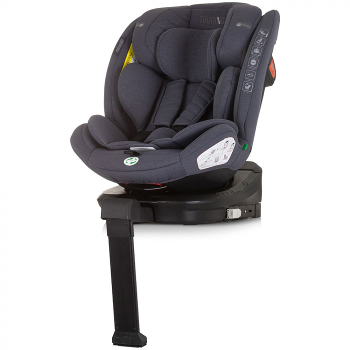 Chipolino Tourino I-Size 40-150 cm-es autósülés gránit színben, Isofix rendszerrel [2]