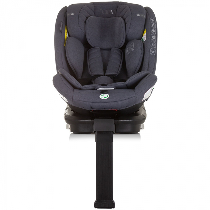 Chipolino Tourino I-Size 40-150 cm-es autósülés gránit színben, Isofix rendszerrel [3]