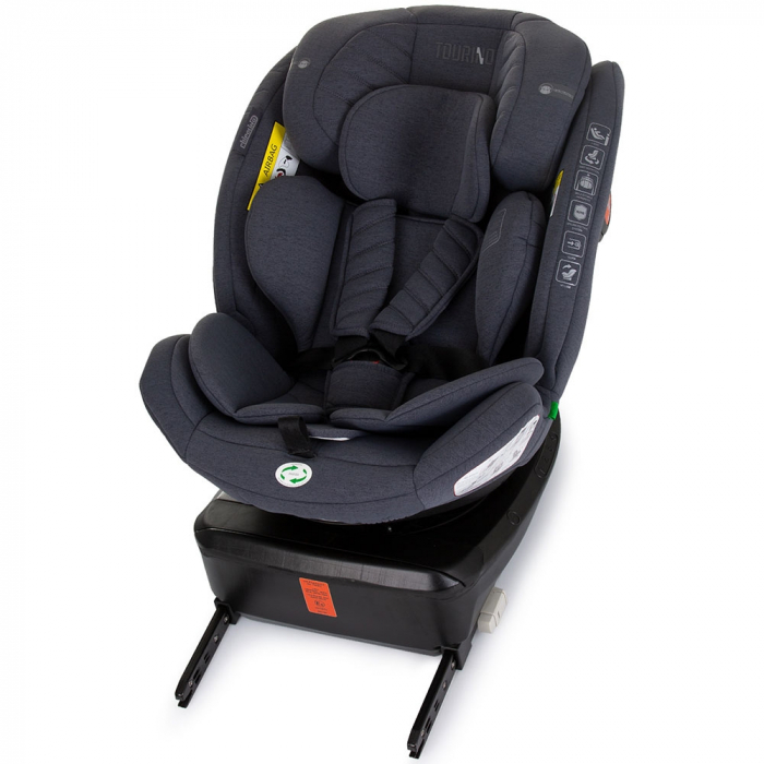 Chipolino Tourino I-Size 40-150 cm-es autósülés gránit színben, Isofix rendszerrel [10]