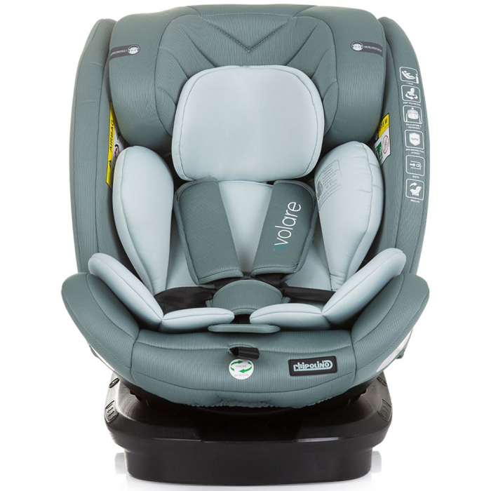 Chipolino Volare I-Size 40-150 cm-es autósülés pasztell zöld színben, Isofix rendszerrel [2]