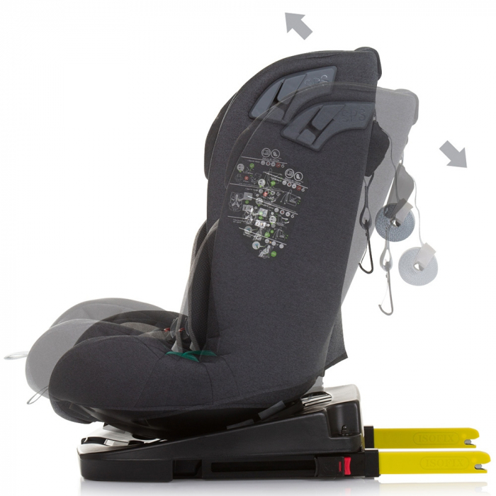 Chipolino X Factor I-Size 40-150 cm-es autósülés gránit színben, Isofix rendszerrel [5]