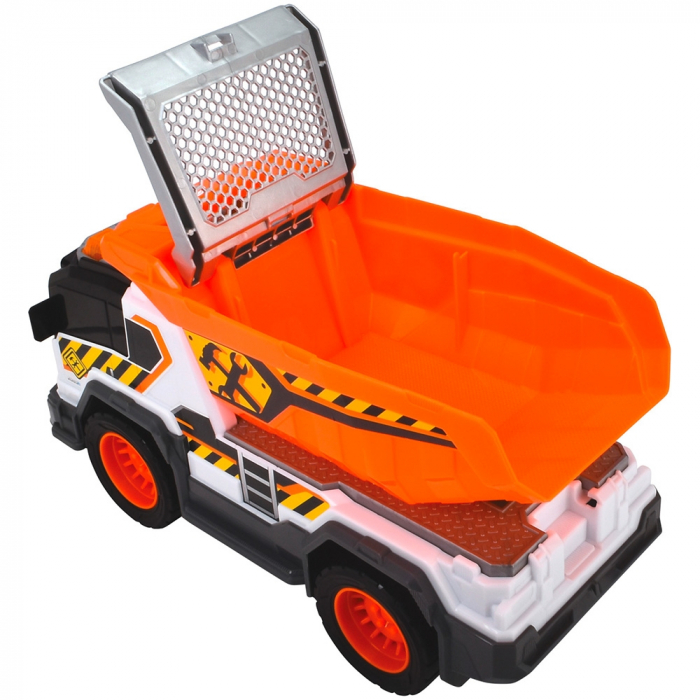 Dickie Toys 30 cm-es építőipari dömper teherautó fényekkel és hangokkal [6]