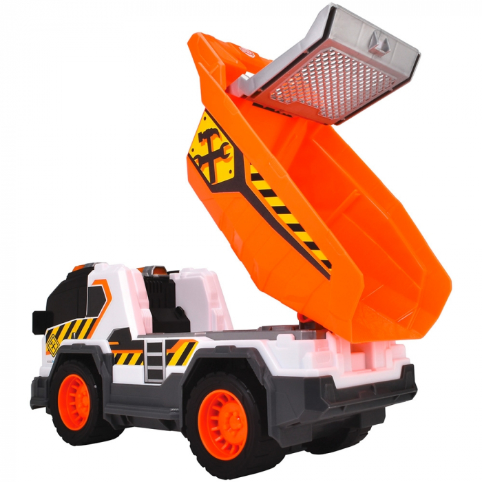Dickie Toys 30 cm-es építőipari dömper teherautó fényekkel és hangokkal [7]