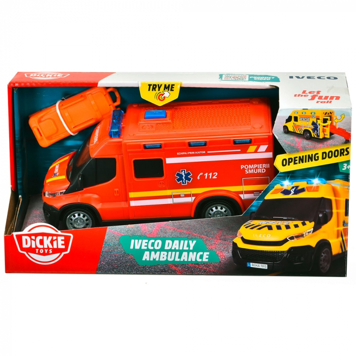 Dickie Toys Iveco Daily Mentőautó 1:32 18 cm piros [3]