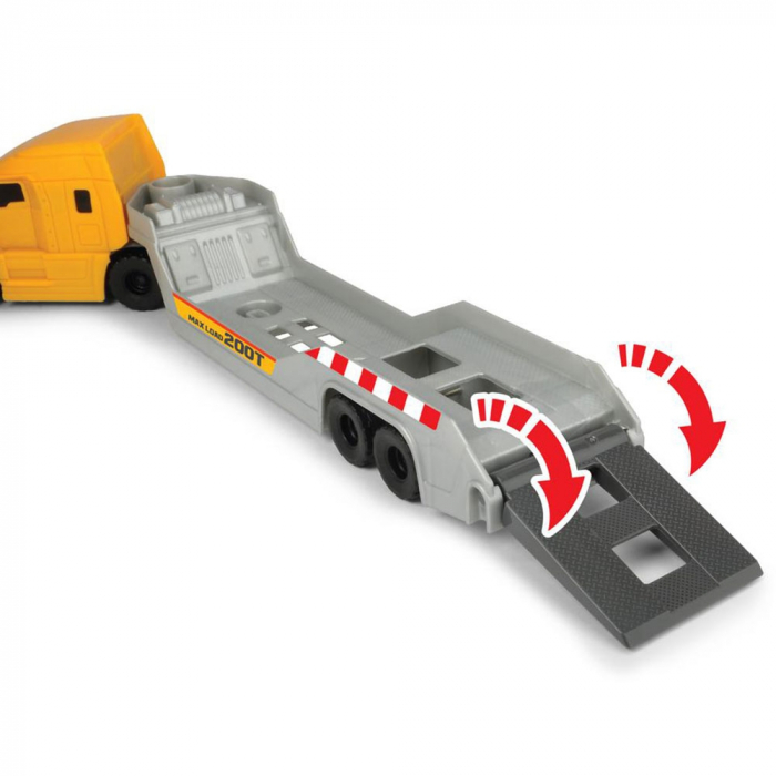 Dickie Toys Mack Volvo Micro Builder kamion utánfutóval, buldózerrel és billenős teherautóval [2]