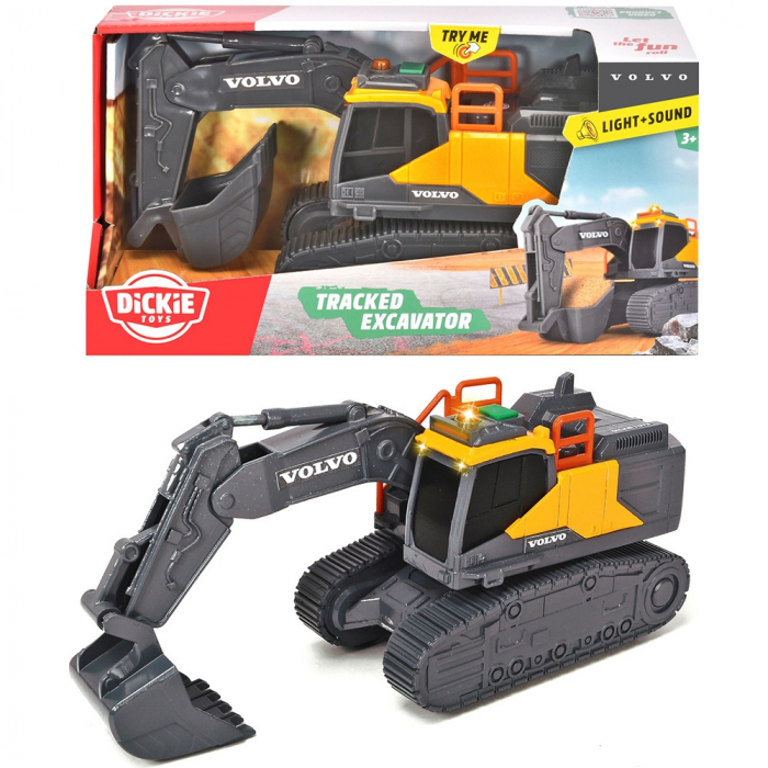 Dickie Toys Volvo lánctalpas kotrógép 23 cm fénnyel és hanggal [8]