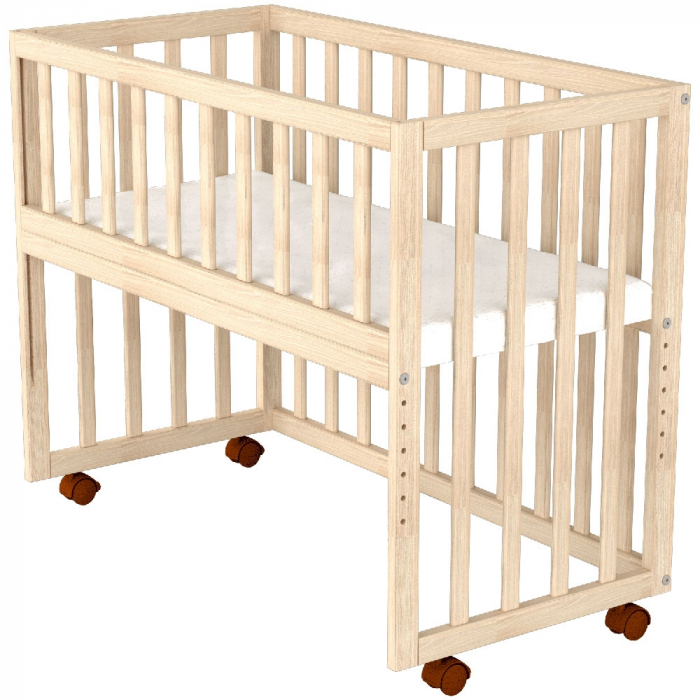 Hubners Eva 94x46 cm-es természetes fa babaágy, együttalvós modell [2]